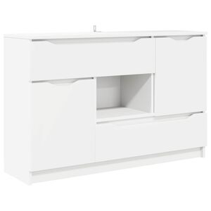 vidaXL サイドボード ホワイト 100 x 30 x 65.6 エンジニアードウッド