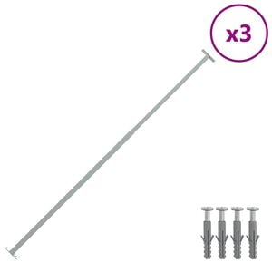 vidaXL 窓用防犯バー 調整可能 3点 710-1200mm