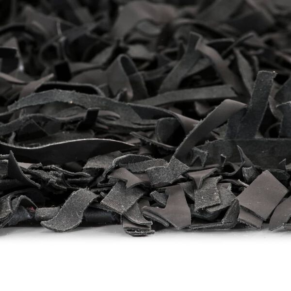 vidaXL シャギーラグ 本革 160x230cm グレー