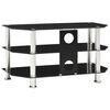 vidaXL TVキャビネット ブラック 75x40x40cm 強化ガラス製
