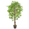 vidaXL 人工観葉植物 カエデ (モミジ) ポット付き 120cm グリーン