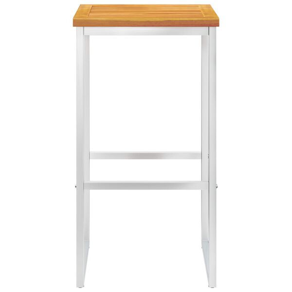 vidaXL バースツール 4点 アカシア無垢材＆ステンレススチール