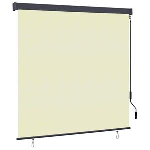 vidaXL ロールブラインド カーテン付き ストライプ クリーム 180 x 250 cm ファブリックとアルミニウム
