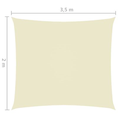 vidaXL サンシェードセイル 2x3.5m 長方形 オックスフォード生地 クリーム