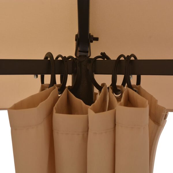 vidaXL ガーデンガゼボ風テント パビリオンテント カーテン付き 六角形 360x265cm