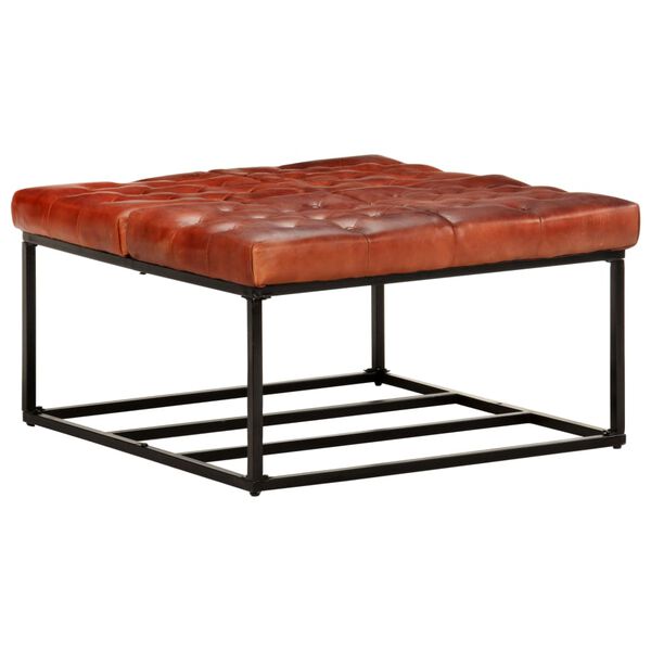 vidaXL 厚手クッション ダークブラウン 80x80x43cm 本革製