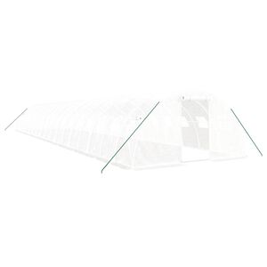 vidaXL スチールフレーム温室 ホワイト 72 m&sup2; 18x4x2 m