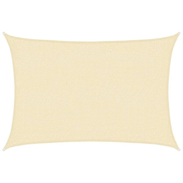 vidaXL サンシェードセイル 160g/m² クリーム 2x3m 高密度ポリエチレン
