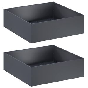 vidaXL ガーデンプランター 2 個 アンスラサイト 80 x 80 x 30 cm 冷間圧延鋼
