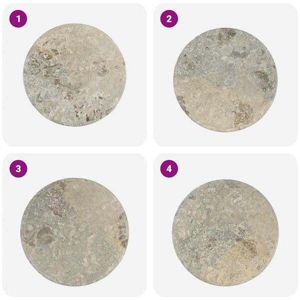 vidaXL テーブルトップ 直径50x2.5cm 大理石 グレー