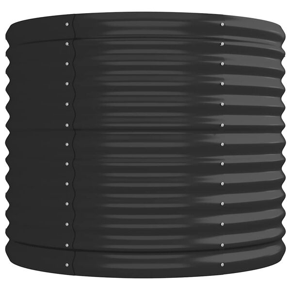 vidaXL ガーデンプランター 亜鉛メッキスチール 224x80x68 cm アントラシート