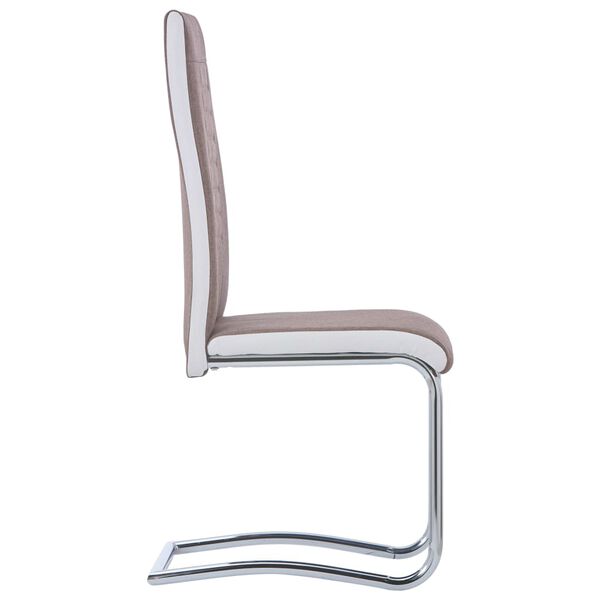 vidaXL カンチレバーダイニングチェア 2点 ブラウン 布製