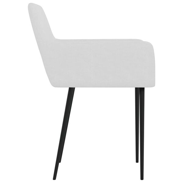 vidaXL ダイニングチェア 2点 ホワイト 布製