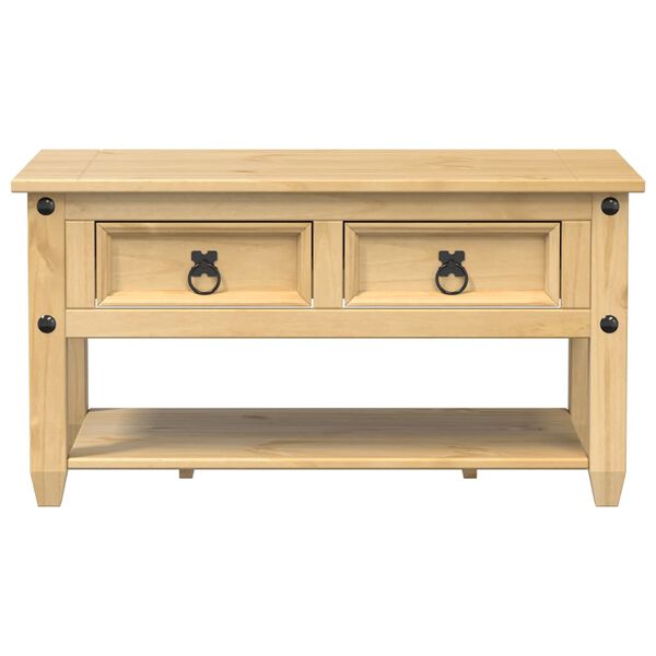vidaXL 引き出し付きコーヒーテーブル「コロナ」 85x50x45 cm 無垢材パイン材