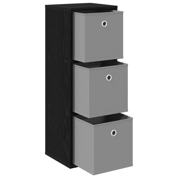 vidaXL サイドボード 引き出し付き ブラックオーク 30.5 x 27 x 84.5 cm