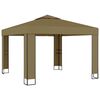 vidaXL ガゼボ 二重屋根 トープ 3x3x2.7m 180g/m&sup2;
