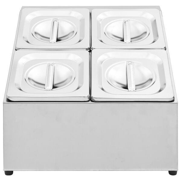 vidaXL ガストロノーム容器ホルダー GN 1/6パン4点付き ステンレススチール製