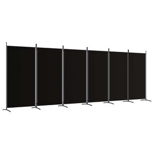 vidaXL 6枚パネル 間仕切り ブラック 520x180 cm 布製