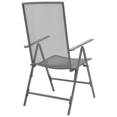 vidaXL ビストロセット3点 折りたたみ椅子 スチール製 アントラシート