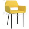 vidaXL ダイニングチェア 2点 イエロー 布製