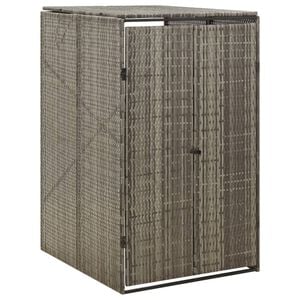 vidaXL シングルホイールビン小屋 グレー 70x80x117cm ポリラタン製