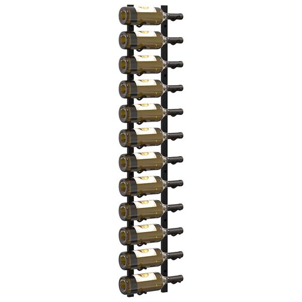 vidaXL 壁掛けワインラック 12本 ブラック 鉄製