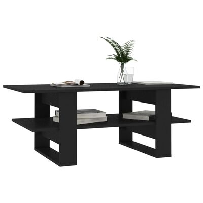 vidaXL コーヒーテーブル 黒色 110x55x42cm パーティクルボード