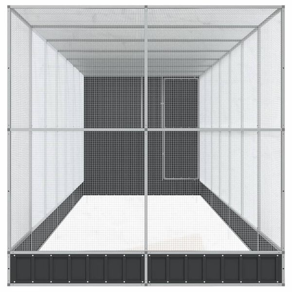 vidaXL 拡張型鳥小屋 シルバー 830x203x216 cm スチール製