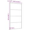 vidaXL スライド式ドア アルミ&ESGガラス製 102.5 x 205 cm ブラック
