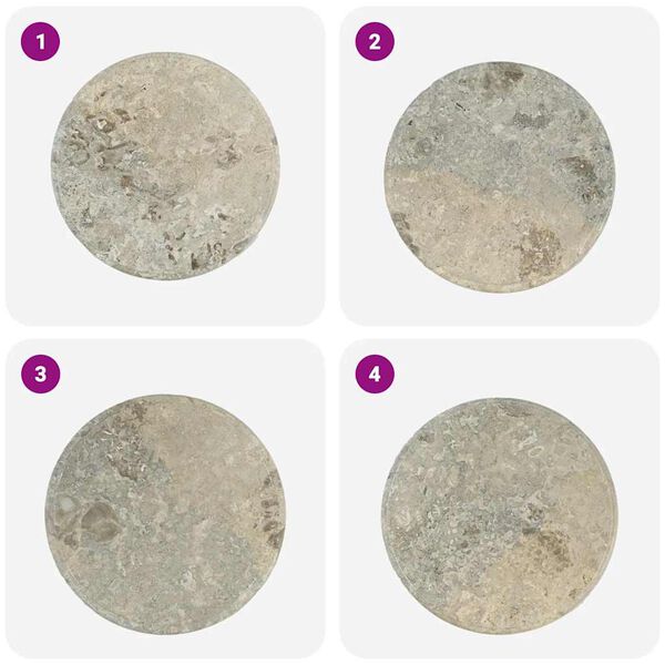 vidaXL テーブルトップ 直径50x2.5cm 大理石 グレー