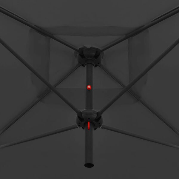 vidaXL ダブルパラソル スチール製ポール付き 250x250cm アントラシート
