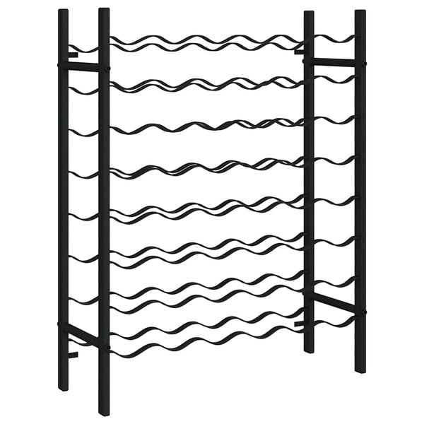 vidaXL ワインラック ボトル48本 ブラック 金属製