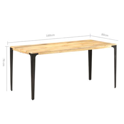 vidaXL ダイニングテーブル 160x80x76 cm マンゴー無垢材