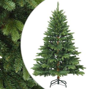 vidaXL 人工ヒンジ付きクリスマスツリー スタンド付き 緑 120 cm PVC、PE、スチール