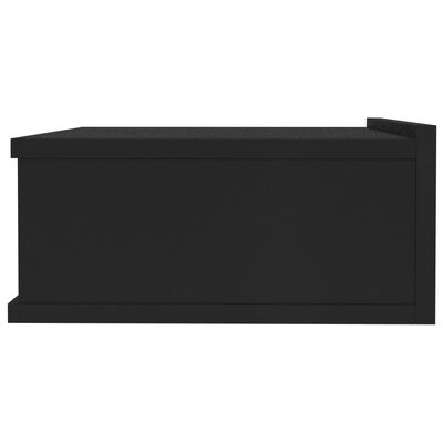 vidaXL 壁面取付型ナイトチェスト 2個 黒色 40x30x15cm パーティクルボード