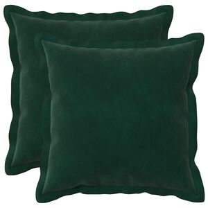 vidaXL クッションカバー 2 pcs HOUTEN ダークグリーン 40 x 40 cm ベルベット