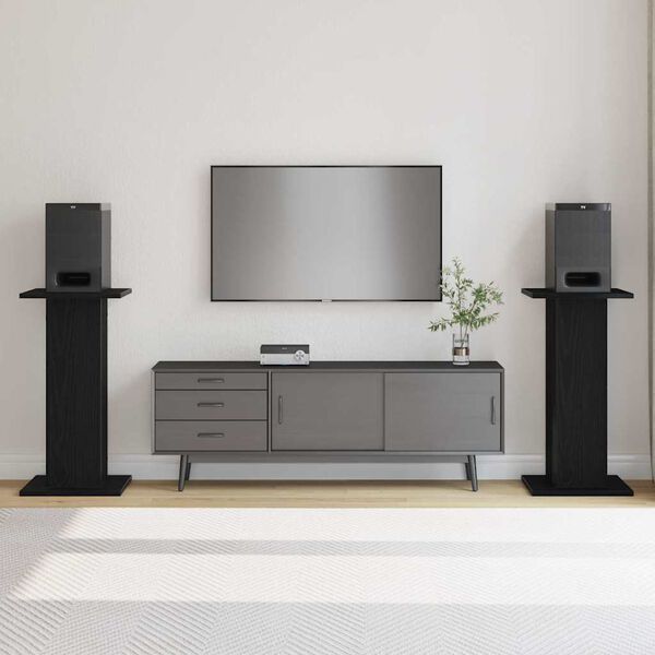 vidaXL スピーカースタンド 2 pcs ブラックオーク 30 x 30 x 60 cm エンジニアリングウッド