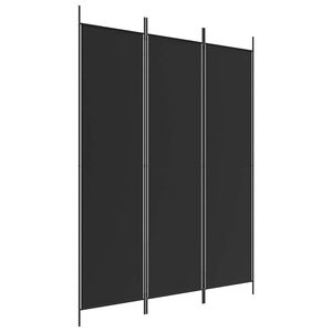 vidaXL 3枚パネル 間仕切り 150x200cm 布製 ブラック
