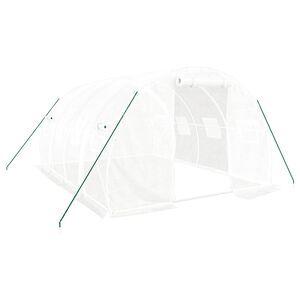 vidaXL 温室（スチールフレーム付き、白）12㎡ 4x3x2m