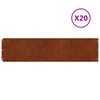 vidaXL 芝生エッジング 20 pcs 25 x 103 cm 耐候性スチール 錆