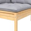 vidaXL 2人掛けガーデンソファ グレークッション付き パイン無垢材