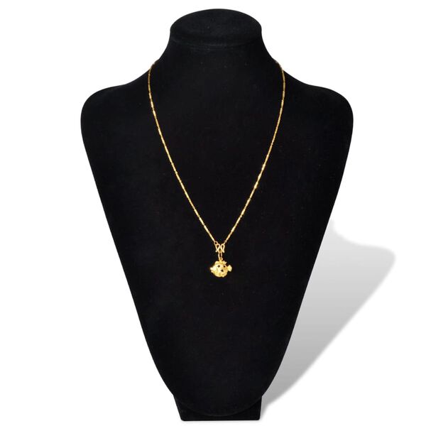 vidaXL ジュエリーホルダー ネックレス用 バスト ブラック 23x11.5x30cm 2点 フランネル生地