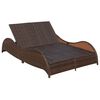 vidaXL ダブルサンラウンジャー クッション付き ポリラタン製 ブラウン