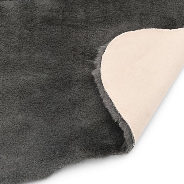 vidaXL ラグ 65x95cm フェイクラビットファー ダークグレー