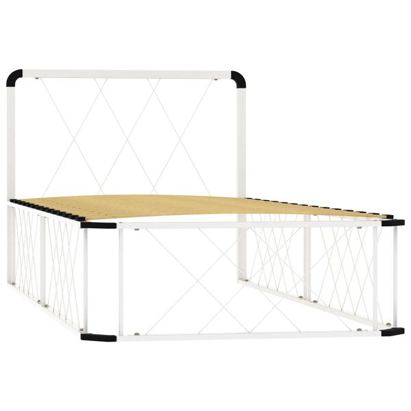 vidaXL ベッドフレーム ホワイト 金属製 100x200cm