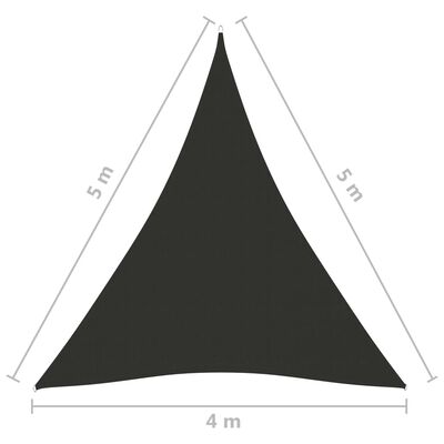 vidaXL サンシェードセイル 4x5x5m 三角形 オックスフォード生地 アントラシート