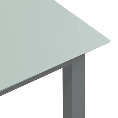 vidaXL ガーデンテーブル ライトグレー 150x90x74cm アルミ＆ガラス製