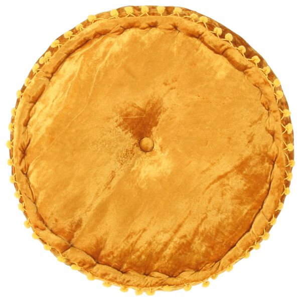 vidaXL 丸型プーフ ベルベット 40x20cm マスタード