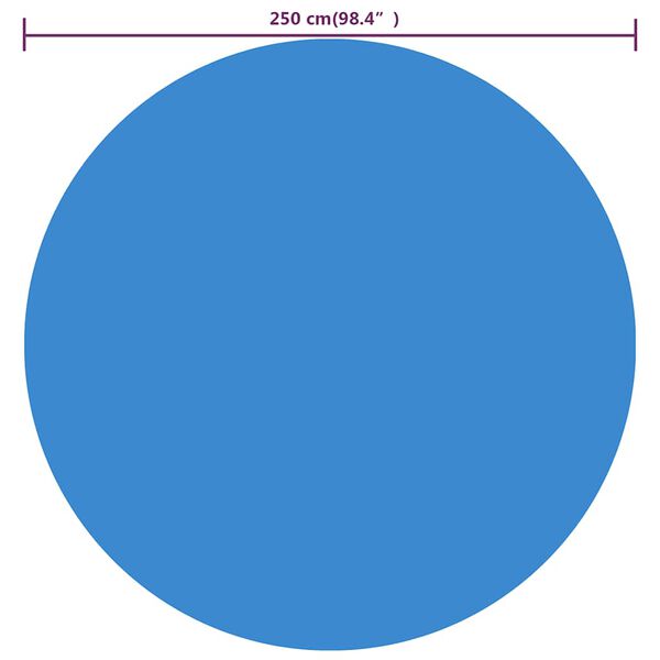 vidaXL フローティング ソーラープールフィルム 円形 PE製 250 cm ブルー