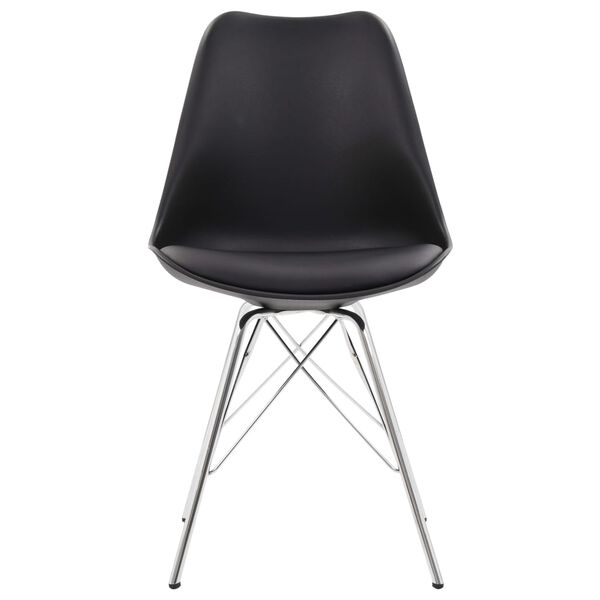 vidaXL ダイニングチェア 2点セット 合成皮革 ブラック